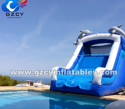 Pvc Green Inflatable Water Slide Bounce Jumping Inflatable Waterslide for Swimming Pool