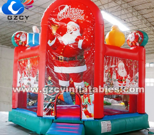 Christmas Theme Inflatable Jumpers Kids Bouncy Castle Jumping Bounce House