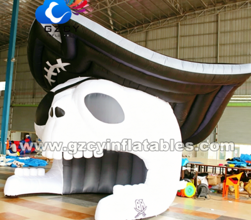Custom Inflatable Pirate Skull Inflatable Entry Tunnel Inflatable Captain Pirate Tent for Activities