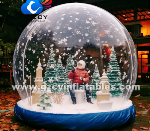 Outdoor Kids Party Event Bubble Tent Snow Globe Photo Booth Inflatable Christmas Snow Globe