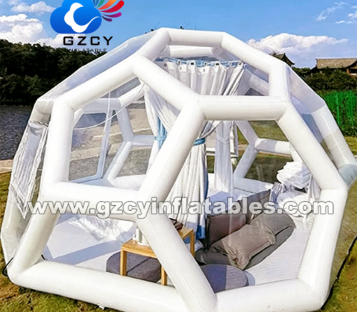 High Quality Air Sealed Clear Inflatable Bubble Tent Soccer Shape Tent Outdoor Camping Inflatable Dome Tent