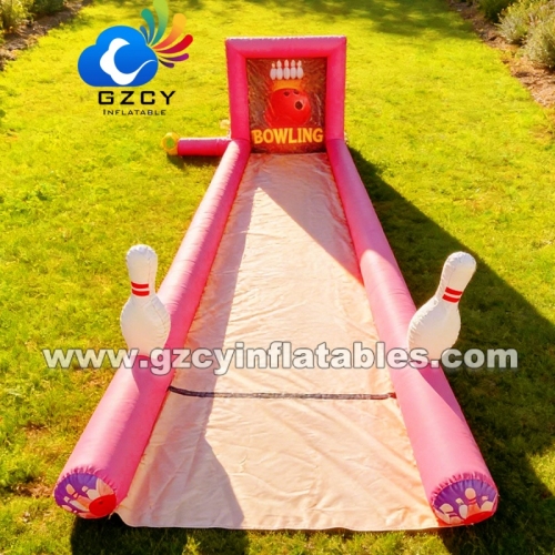 Portable Children Party Play Games Double Inflatable Bowling Set Inflatable Bowling Alley Game