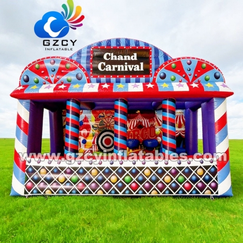 Grand Carnival 4-in-1 Inflatable Castle Fun Fair Pavilion Tent Midway Booth Game Concession Stall for Shops Ice Cream Inflatable