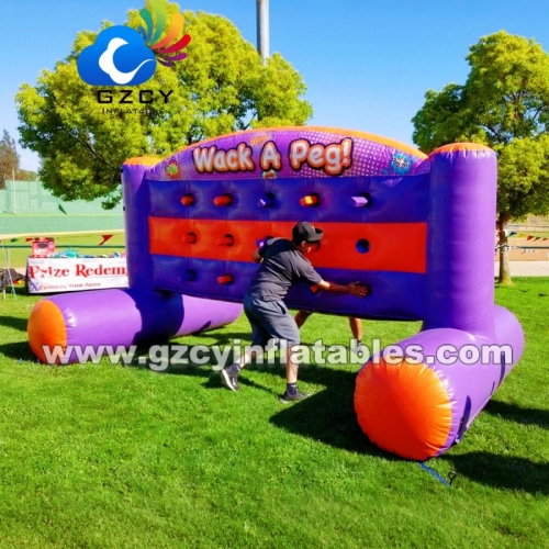 Outdoor Carnival Games Interactive Inflatable Whack-a-Wall Game Wack-a-Peg Reflex Challenge for Events, Rentals & Team-Building