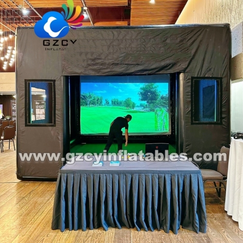 Factory Price Portable Mini Golf Course Virtual Golf Simulator Screen Tent Inflatable Golf Simulator Enclosure