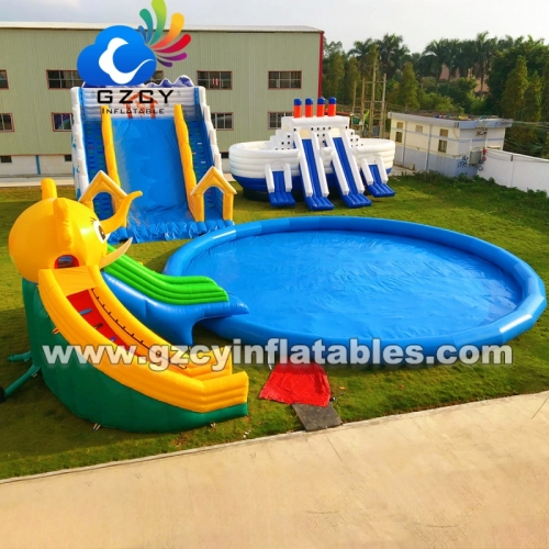 New Product Customized Thickened PVC Commercial Inflatable Slide Pool Children Adult Water Park Games Party Rental