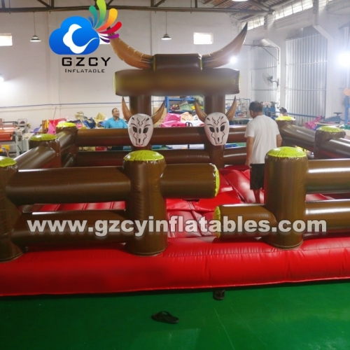 Inflatable Mechanical Bull Bouncer Juegos Inflables Game for Sale with Bounce House