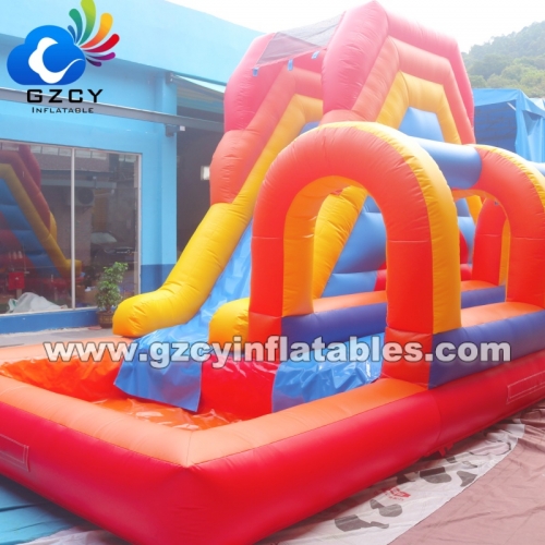 Commercial Inflatable Water Slide Inflatable Wet Slide Pool Combo Outdoor Amusement Equipment for Park and Rentals