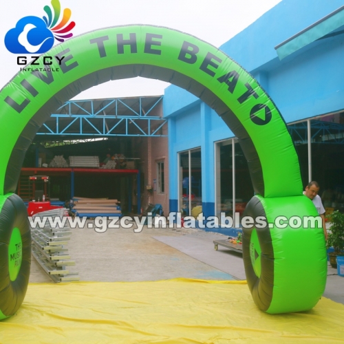 Professional Custom Printed Headphone Arch, Premium Advertising Inflatable for Brand Promotion & Commercial Exhibition