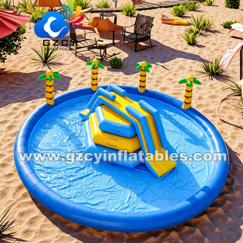 Commercial Inflatable Bounce House Water Park Water Slide Pool
