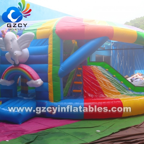 Party Rental Equipment Combo with Slide Commercial Jump Bounce House Kids unicorn Jumping Bouncy Castle