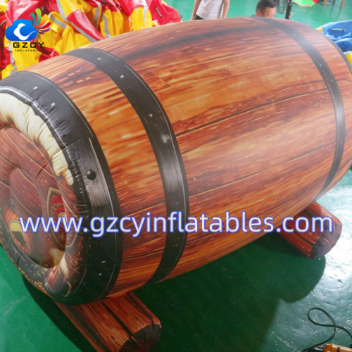 Inflatable Custom Pine Wood Wine Barrel Advertising Inflatable