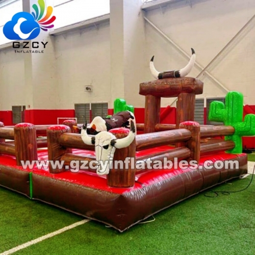Commercial Outdoor Adventure Park Ride Equipment Inflatable Bull Ride Mechanical Rodeo Game Machine Entertainment for Adults