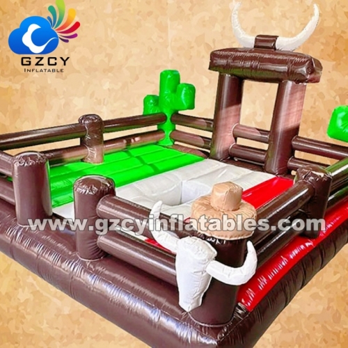 Inflatable Bull Riding Machine Adults Mechanical Bull Games Inflatable Ride with Crazy Rotating Machine for Fun Entertainment