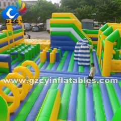 Commercial Inflatable Bounce Castle Dual Slides PVC Material 50 Persons Capacity Kids Jumping Bed Amusement