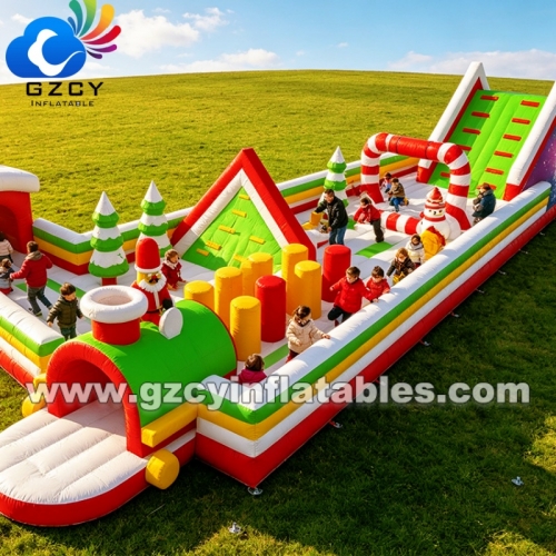 Customize PVC Outdoor Christmas Inflatable Water Theme Park with Obstacle Course