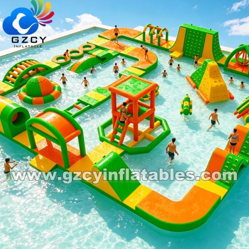 Outdoor Inflatable Water Park Movable Floating Water Sport Park Factory