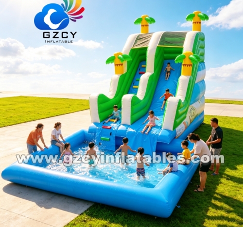 Commercial Grade Tropical Party Inflatable Water Slide for Swimming Pool