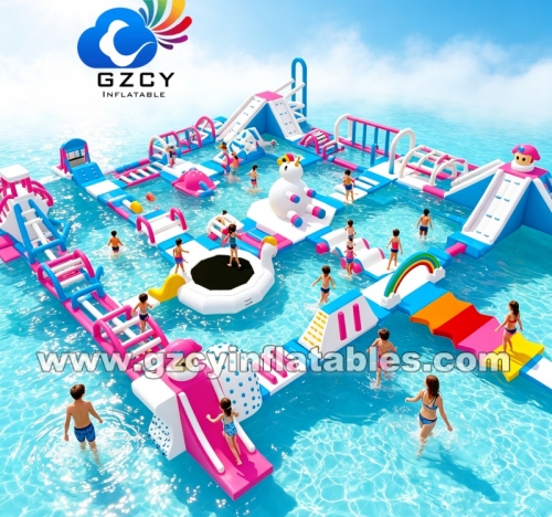 Water Inflatable Obstacle Course Floating Inflatable Water Park