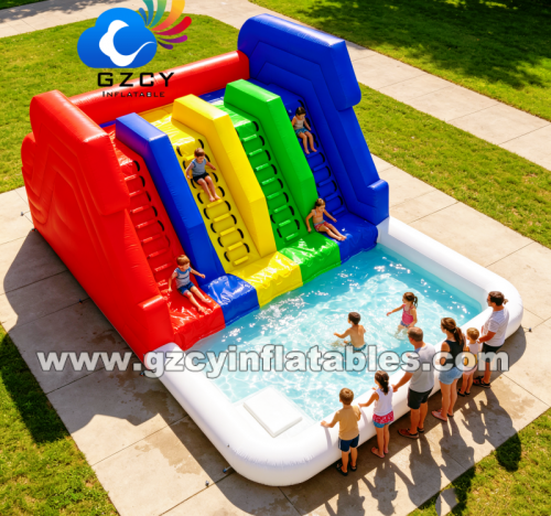 Inflatable Water Slide with Pool for Backyard Party Event Summer Outdoor