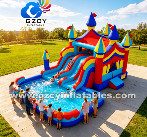 Commercial Inflatable Water Slide with Pool