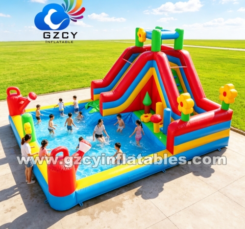 Inflatable Slide with Water Pool Chateau Gonflable Inflatable Water Slide for Rental Party