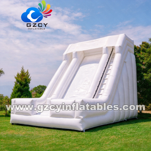 White Inflatable dry slide Bouncy Castle Slide