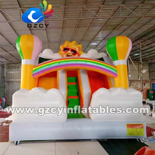 Commercial PVC Car Themed Inflatable Water Slide Dry Slide Combo for Kids and Adults Outdoor Amusement Park