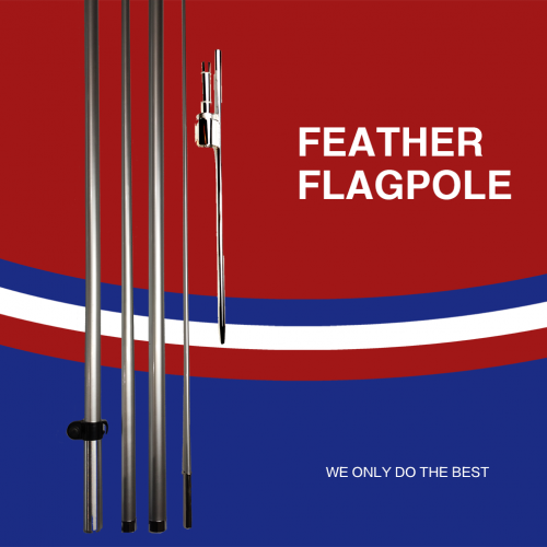 15FT Feather flag pole Set-Aviation Grade Fiberglass-Fits 2.5ft x 11.5ft Feather Flags-Flag Pole Set and Ground Spike,(No Flag Included)