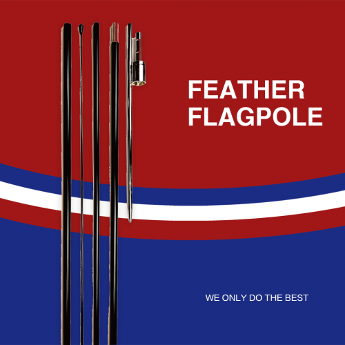 15FT Feather flag pole Set-aluminum-Fit Windless-Fits 2.5ft x 11.5ft Feather Flags-Flag Pole Set and Ground Spike(No Flag Included)