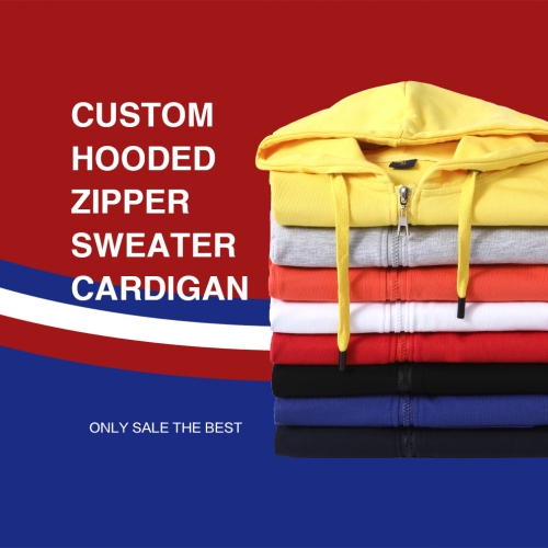 CREAT2MAKE Custom Hooded Zipper Sweater Cardigan Same Style For Men And Women