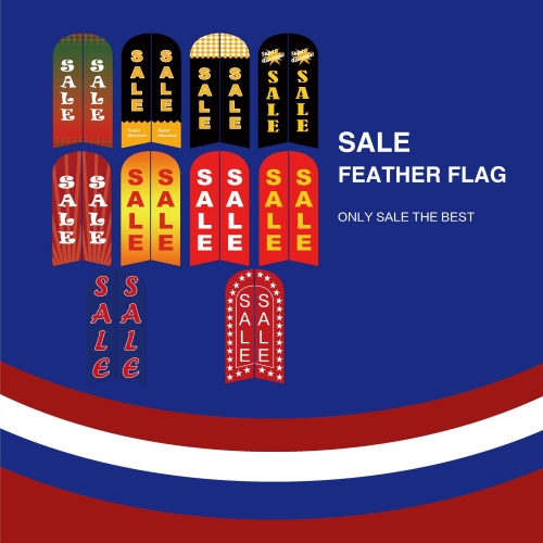 CREAT2MAKE Advertising Feather Flag Banner for Store Open and Sales 200*50 / 300*70 Complete Set Of Flag Pole