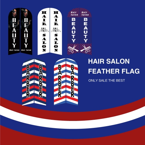 CREAT2MAKE 200*50 /300*70 Hair Salon Haircut Perm Color Feather Flag