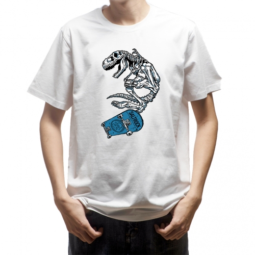 CREAT2MAKE Street dinosaur skateboard pattern cotton T-shirt