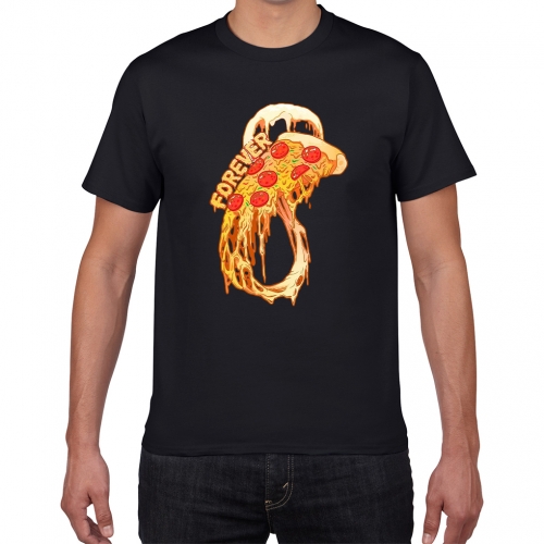 CREAT2MAKE Gourmet food pizza print cotton T-shirt