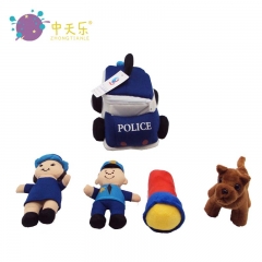 plush cop car set