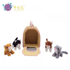 plush cat house set