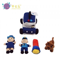 plush cop car set