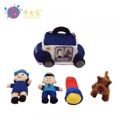 plush cop car set