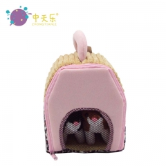 plush cat house set