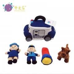 plush cop car set