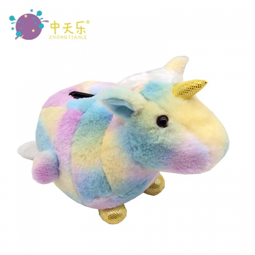 colorful plush unicorn saving pot
