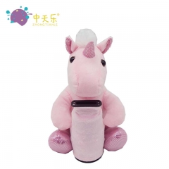 Plush unicorn saving pot