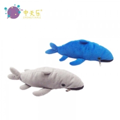 Plush whale pencil bag