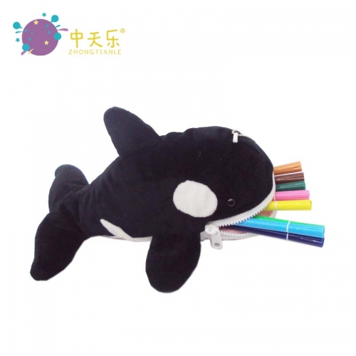 Plush whale pencil bag