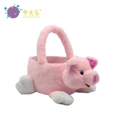 Plush pig basket