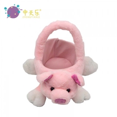 Plush pig basket