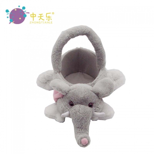 Plush elephant basket