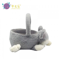 Plush dog basket