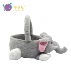 Plush elephant basket